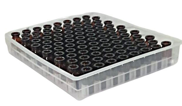 Amber 10 ml RTU vials held in a polypropylene nest